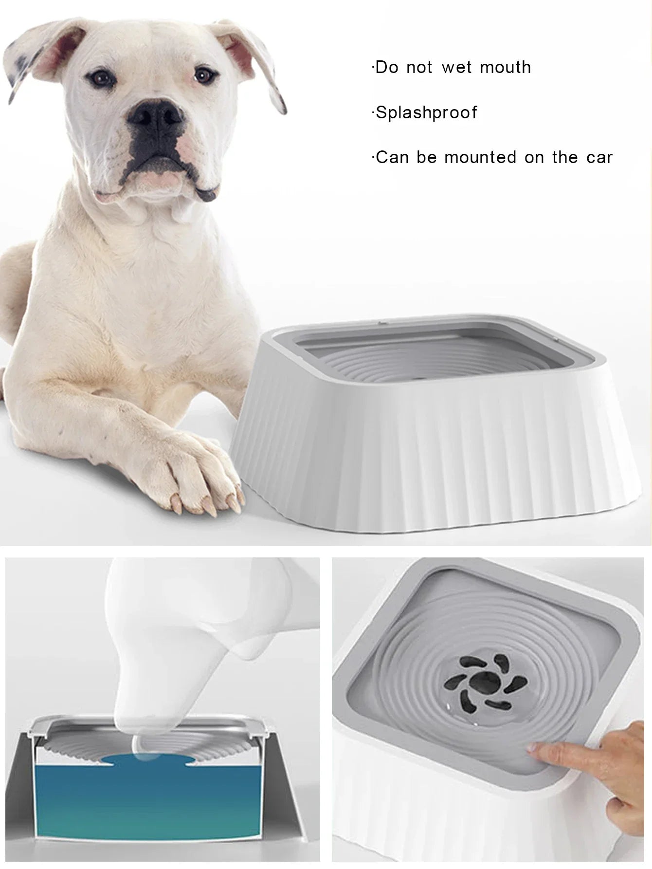 No-Spill Pet Water Fountain Bowl
