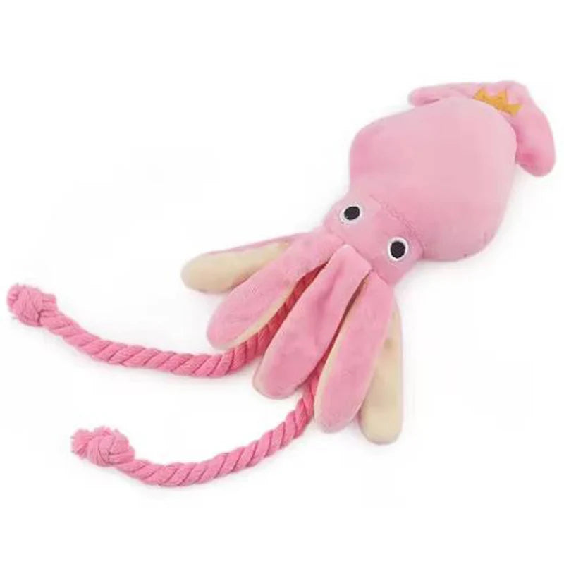 Squeaky Octopus Rope Dog Toy