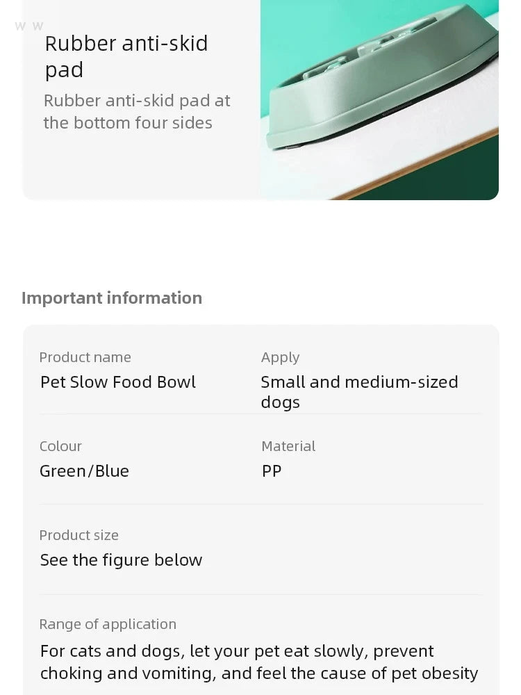 Anti-Choke Slow Feeder Dog Bowl