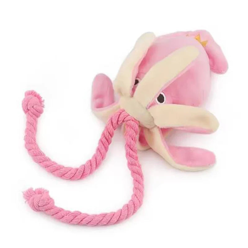 Squeaky Octopus Rope Dog Toy