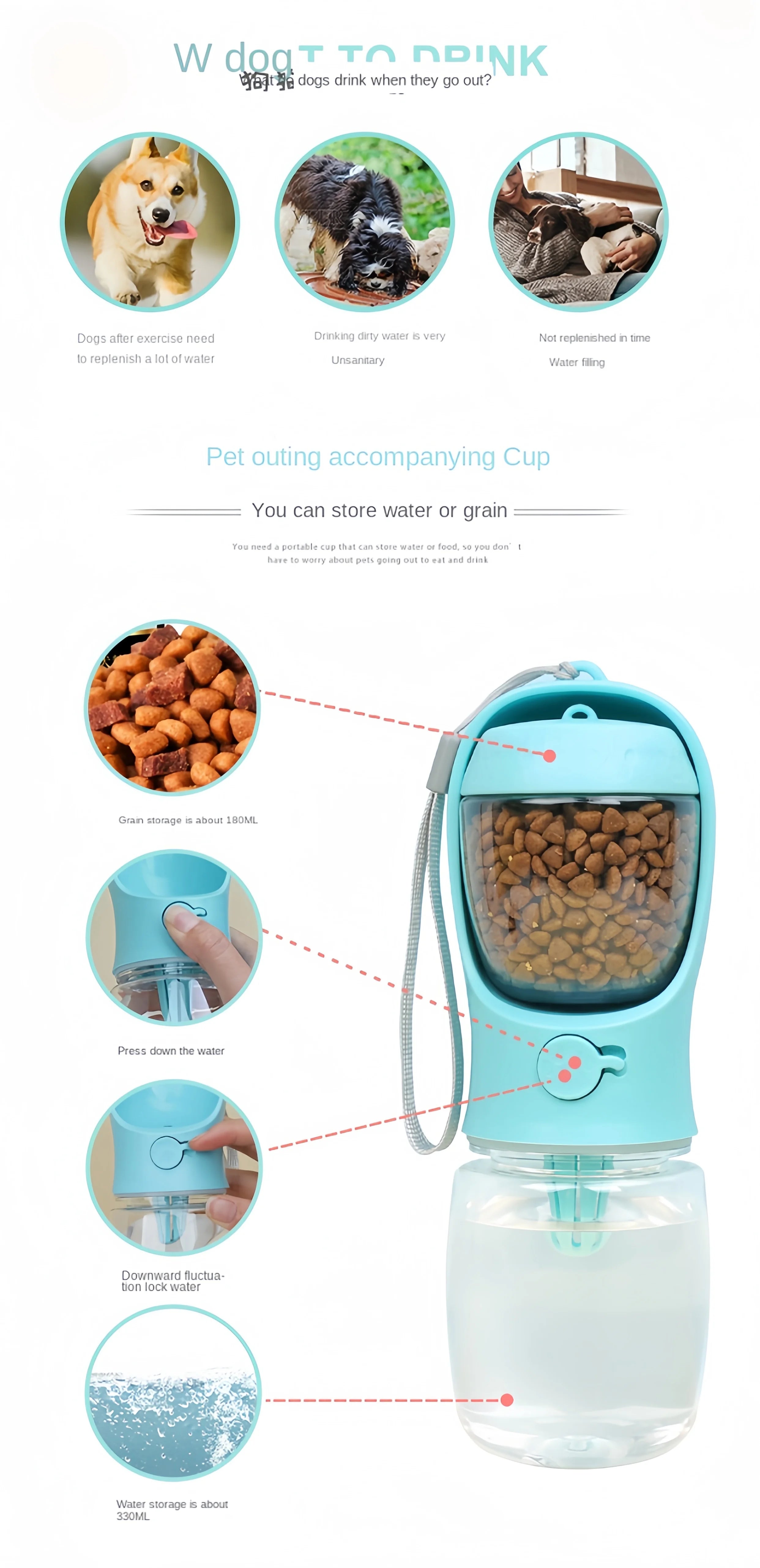 Portable Pet Travel Water Bottle