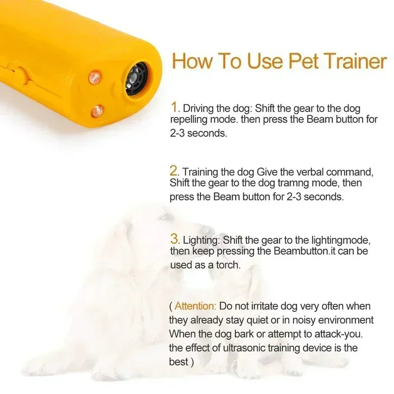 3-in-1 Ultrasonic Dog Bark Deterrent