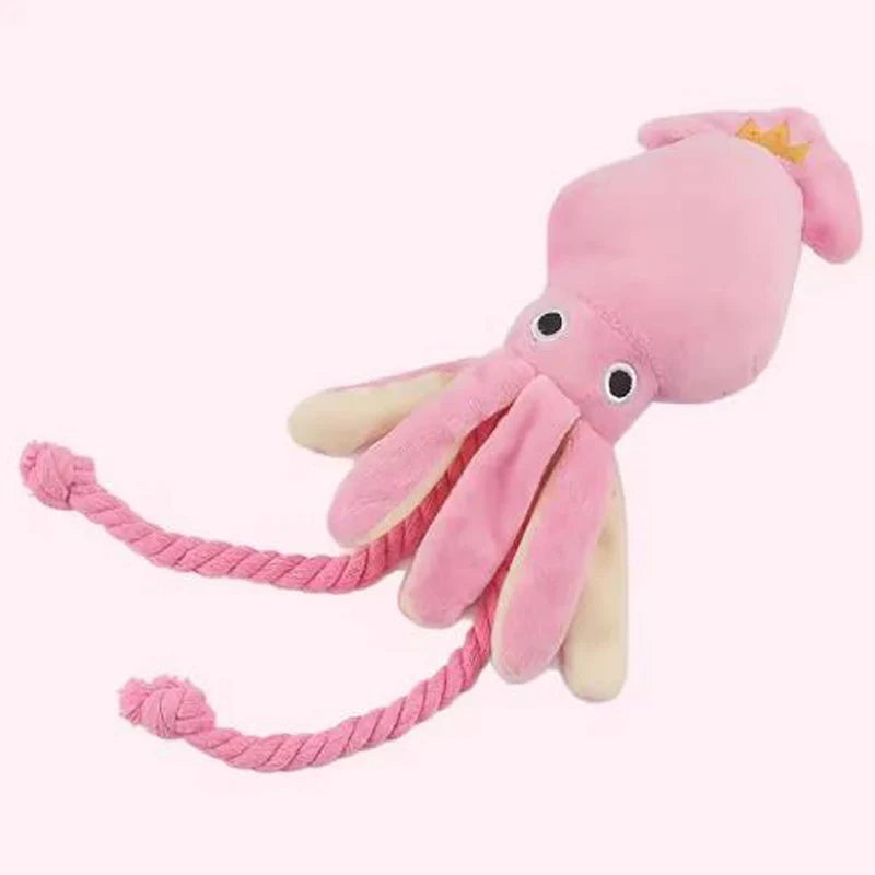 Squeaky Octopus Rope Dog Toy