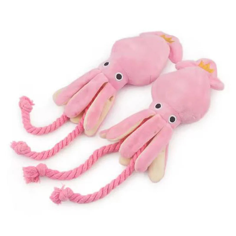Squeaky Octopus Rope Dog Toy